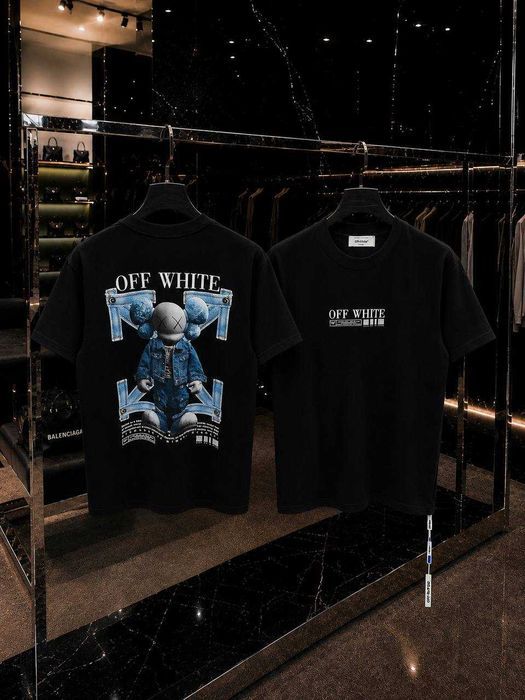 Чоловіча футболка Off-White з принтом, 100% бавовна, чорна, Туреччина, розміри S-XXL