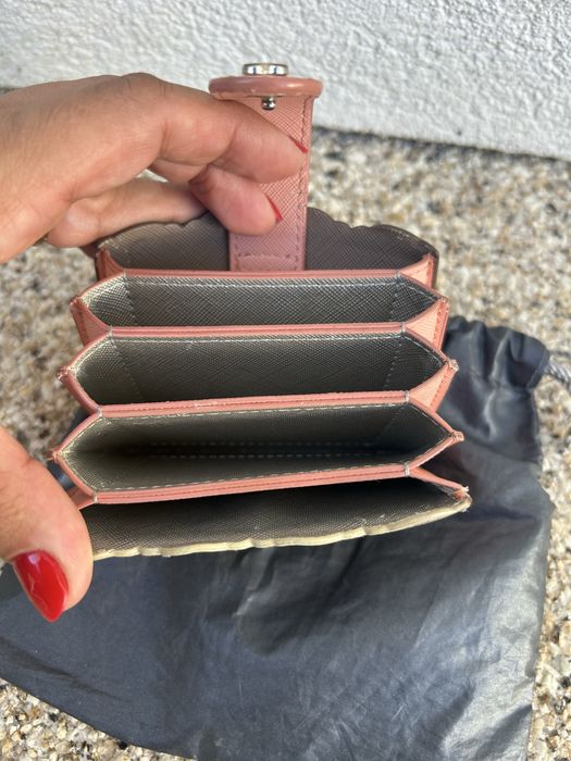 Carteira Porta-Cartões TOUS em Fole Cinzento e Rosa (Com Saco)