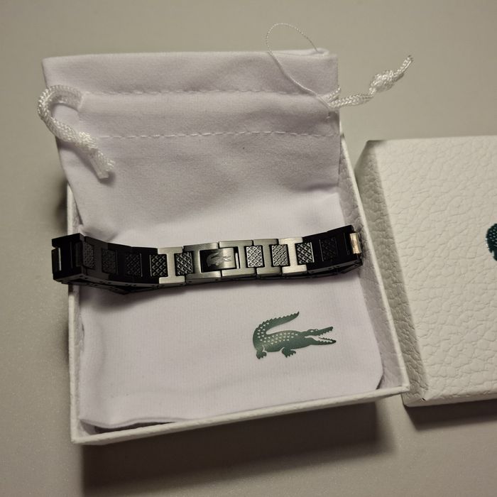 Czqrna Bransoletka Meska Lacoste