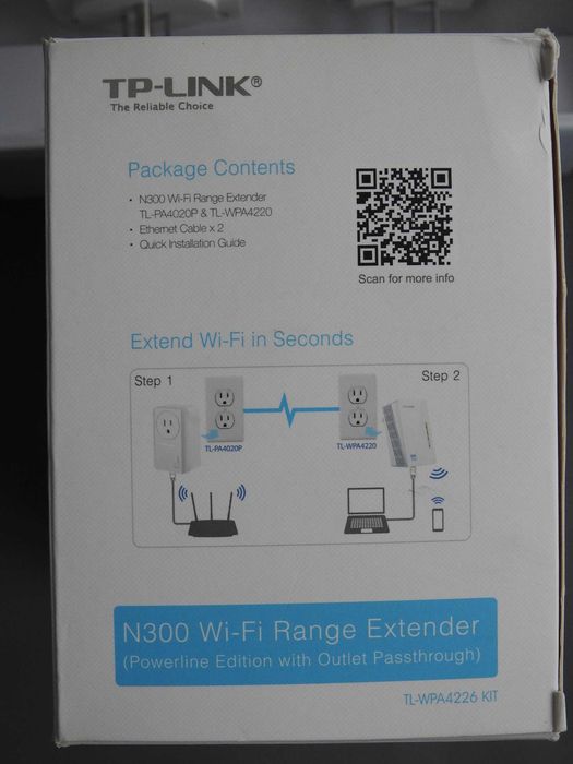 Powerline адаптер TP-LINK N300 WI-FI 2 шт 500 Мбит/с из США в коробке