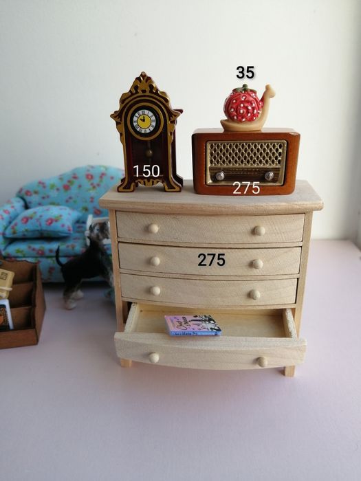 Мініатюра 1:12 ляльковий будинок, радіо вінтажна диван,меблі аксесуари