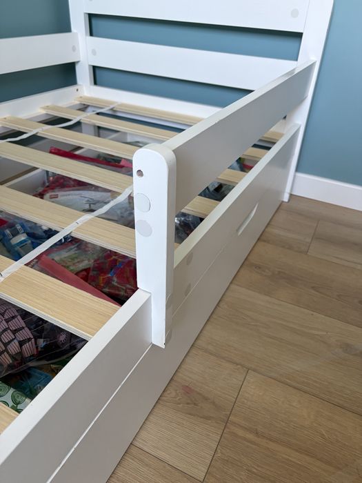 Łóżko dziecięce 160x80 z szufladą i materacem białe