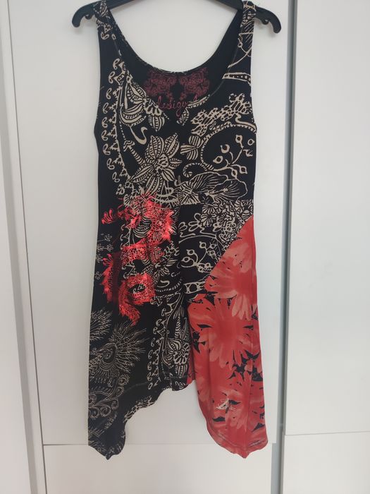 Desigual Tunic, Black, Red and White, 3664287244599681120