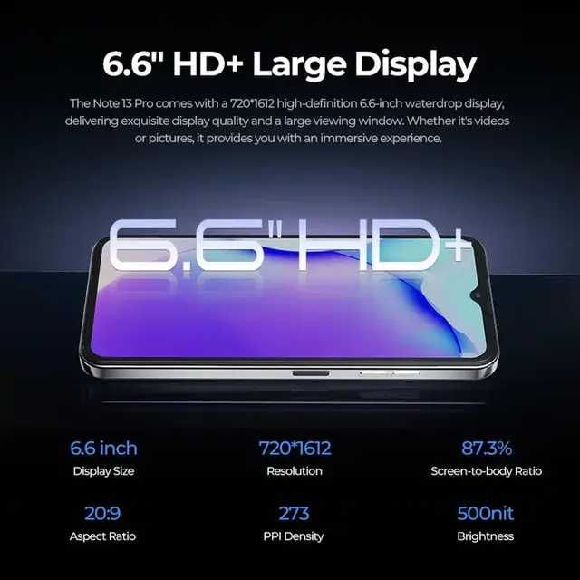 Смартфон Hotwav Note 13 Pro Black 8/256Gb NFC 50Mpx + чехол стекло