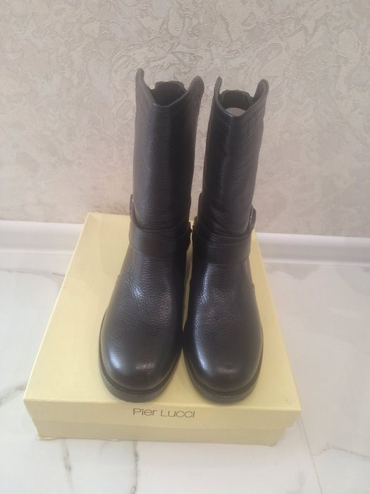 Сапоги кожаные на цыгейке Pier Lucci