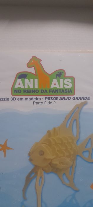 Puzzle 3D em Madeira Peixe Anjo Grande