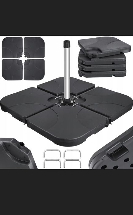 Stojak na parasol przeciwsłoneczny, 4-częściowy zestaw obciążników