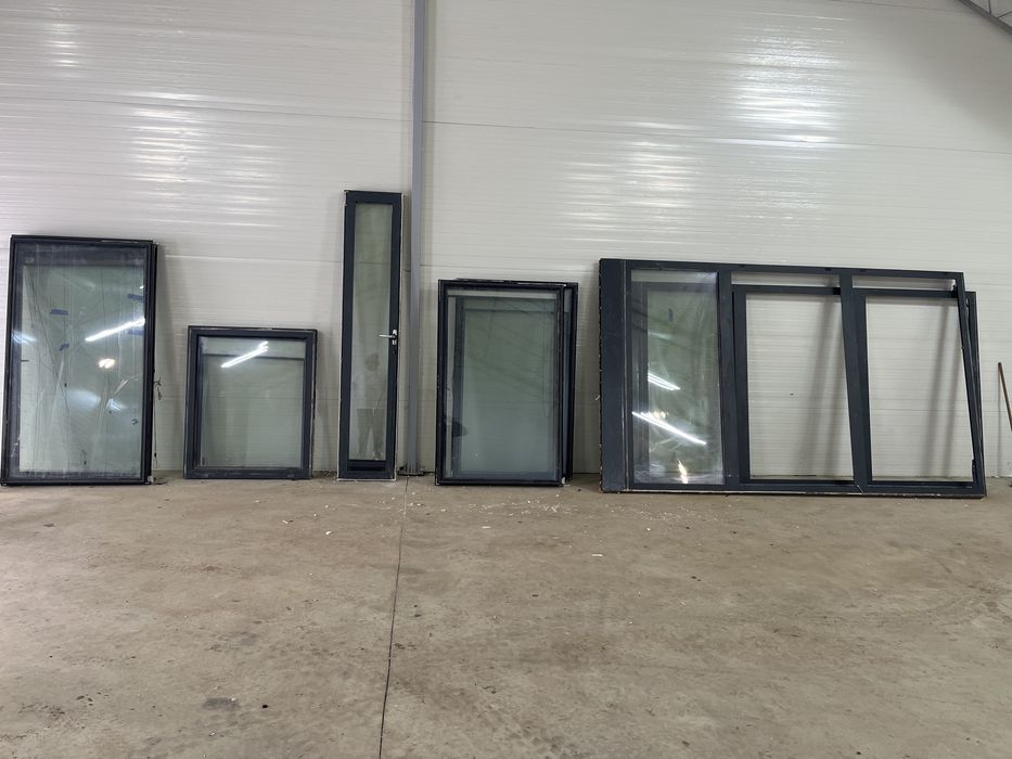 Okna antracyt 3 szybowe aluminiowe 322x 173