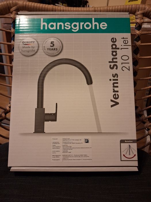 Bateria kuchenna Hansgrohe Vernis Shape L 210 czerny mat