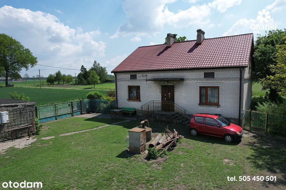 Siedlisko z domem 100 m2, działką 3378 m2 na wsi