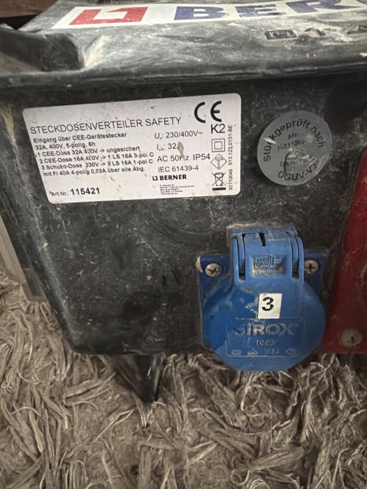 Przenośna rozdzielnica budowlana  Berner