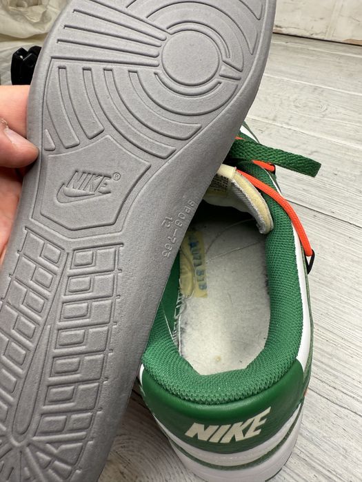 Крутые кроссовки nike dunk low off-white pine green