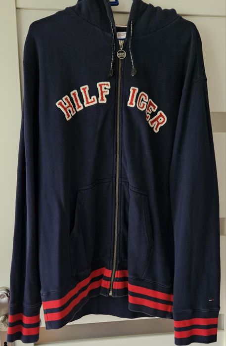 Tommy Hilfiger XL bluza z kapturem granatowa bawełna armani boss gucci