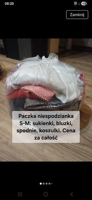 Worek ubrań damskich S-M, mix wzorów, rodzajów, kolorów, rozmiarów. Wo