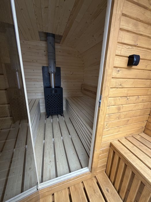 Sauna Quadro Linea ogrodowa do samodzielnego montażu 200x240 cm z przedsionkiem