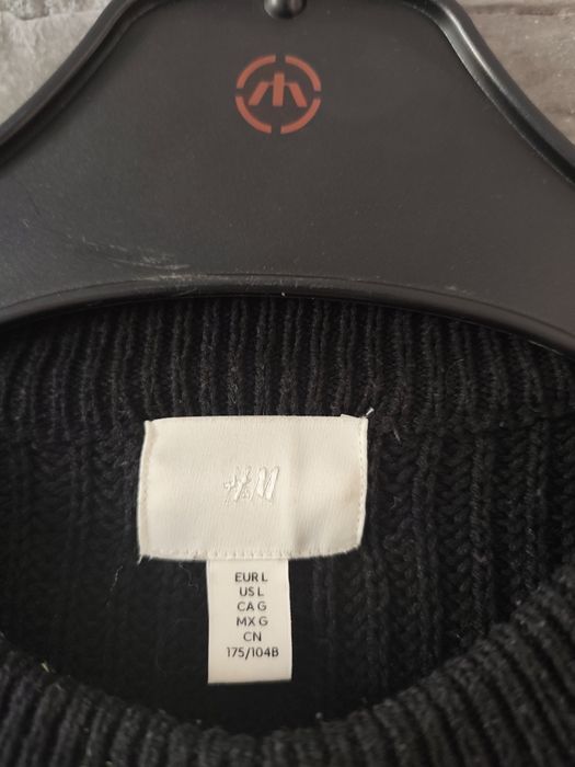Jesienny oversizowy sweterek w paski H&m r. L-2xl