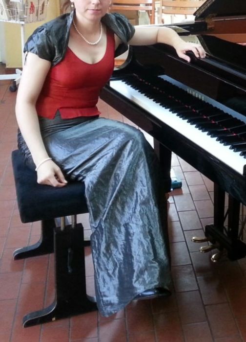 Bolerko spódnica S srebrna Fashionart koncertowa komplet