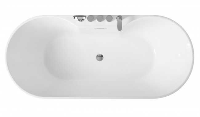 BRAIDER Akrylowa Wanna Wolnostojąca SUVERENIA z baterią 150 x 75 Biała