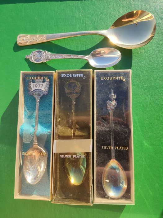 Сувенир ложка Exquisite Silver Plate  24 ct gold винтаж