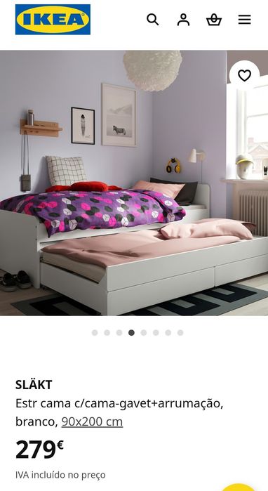 Cama Ikea com arrumação