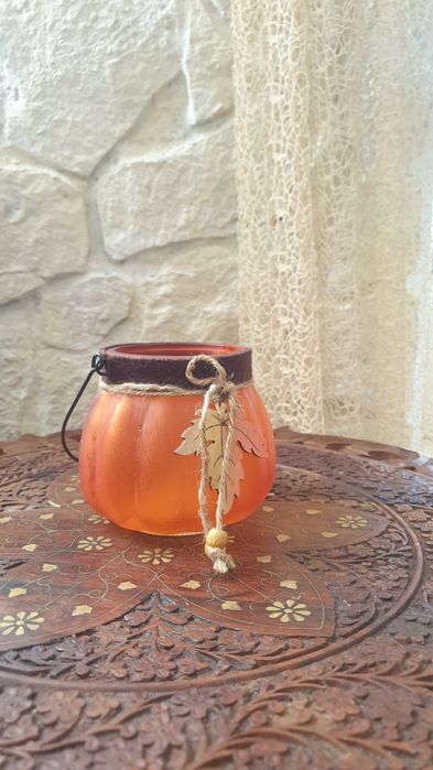 Nowy szklany jesienny świecznik T.K Maxx Hampton hit wyprzedaż glamour