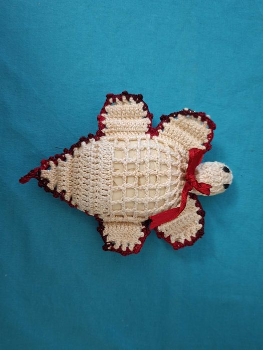 Tartaruga de Crochet para sabonete, vintage
