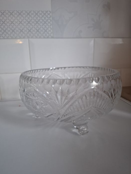Kryształ PRL kryształowa bomboniera misa