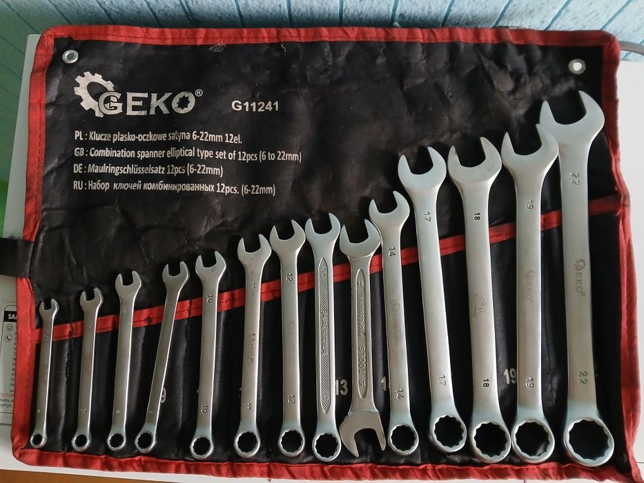 Набір рожкових ключів 6–22 мм матовий Geko G11241
