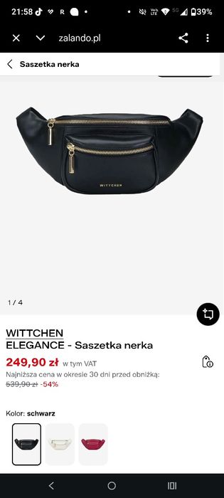 czarna saszetka nerka Wittchen