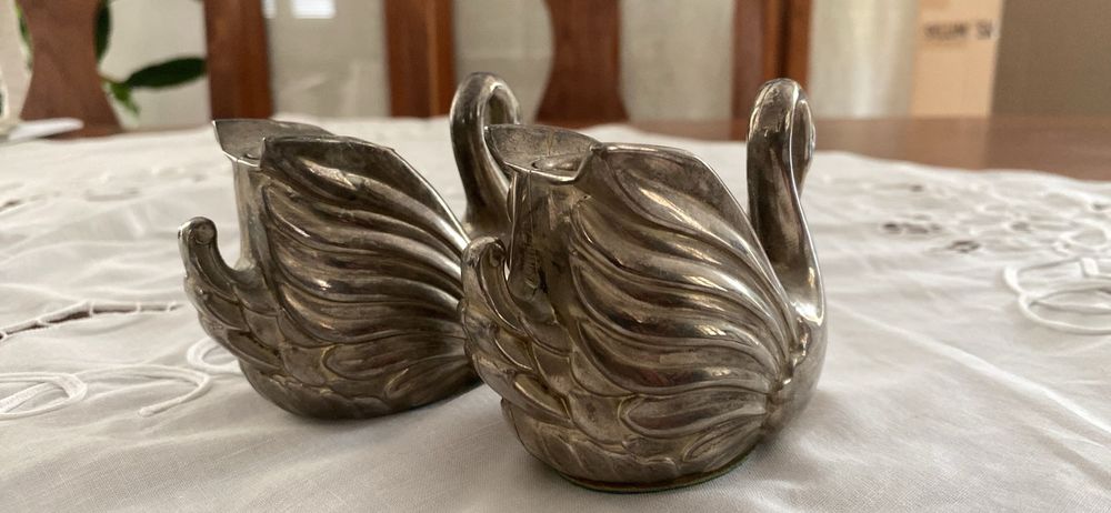 Porta velas decorativo, cisne