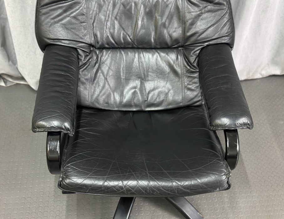Чорне м'яке шкіряне/відпочинкове крісло/шкіряні крісла/дивани з Європи