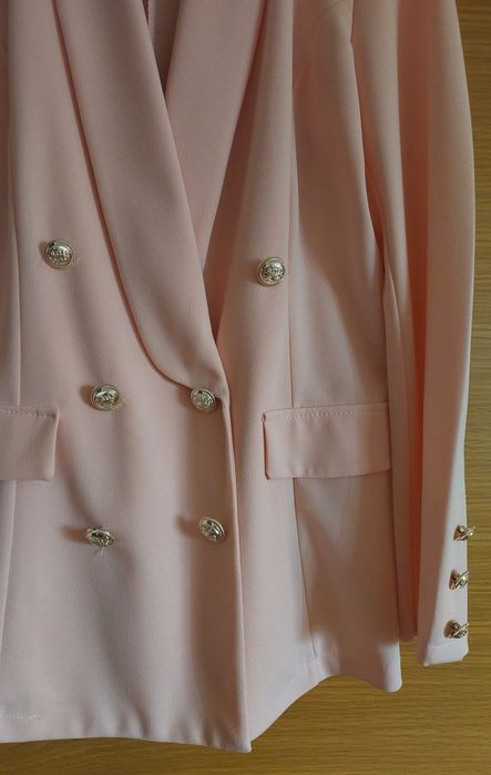 Blazer Rosa Carcela Dupla Botões, TM