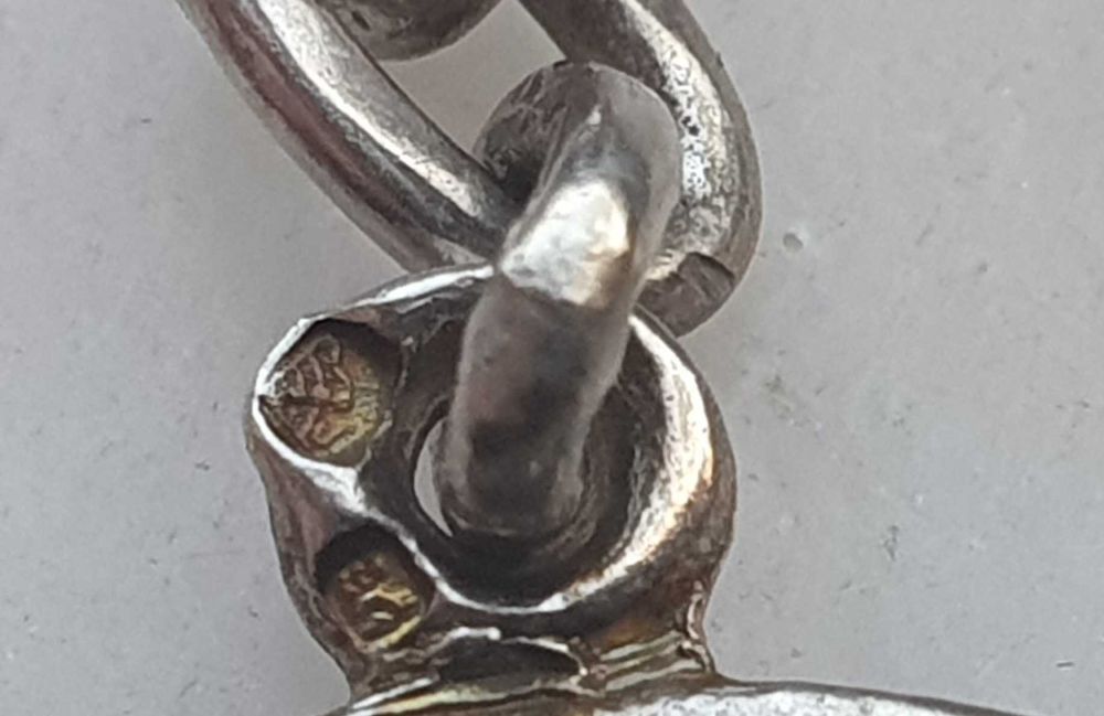 Porta-Chaves Antigo - APARIÇÃO DA NOSSA SENHORA DE FÁTIMA - Prata .835