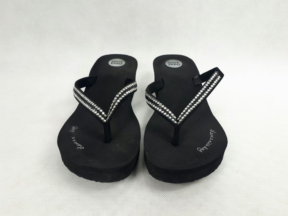 KLAPKI JAPONKI GIOSEPPO 33192 aroma black czarne cyrkonie 41 buty