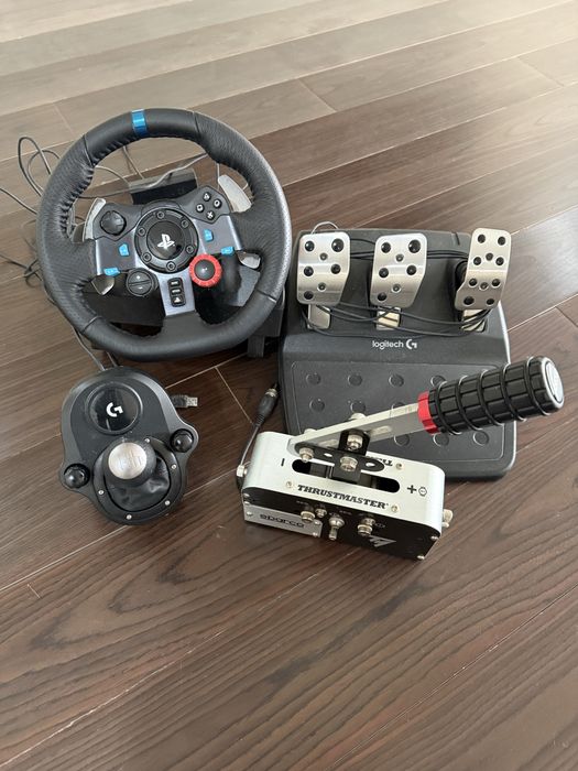 Sim Racing Setup Logitech G29 + Shifter + Handbrake Thrustmaster (como novo)