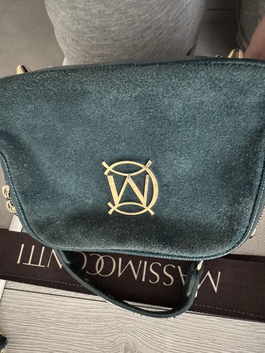 Kuferek torebka szmaragd massimo contti skora