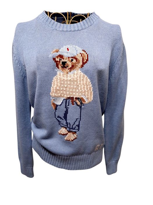 Sweter sweterek Ralph Lauren Polo miś merino wełna M
