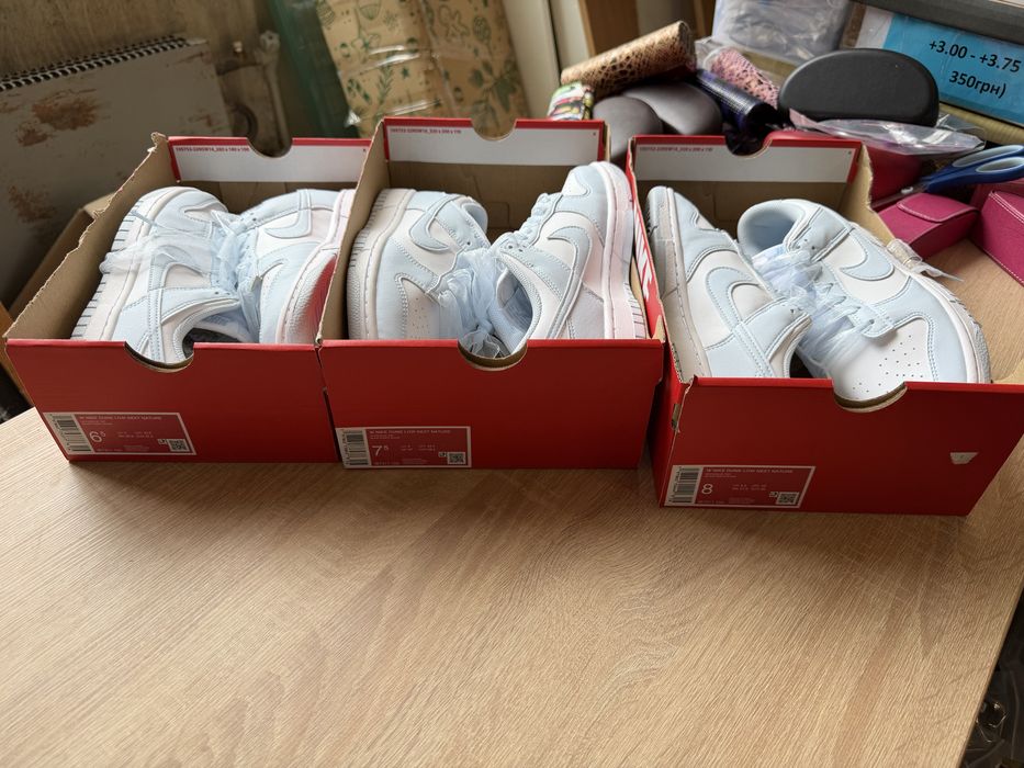 Оригінал 100% Кросівки жіночі Nike Dunk Low Next Nature White/Light Blue 37.5,38.5,39