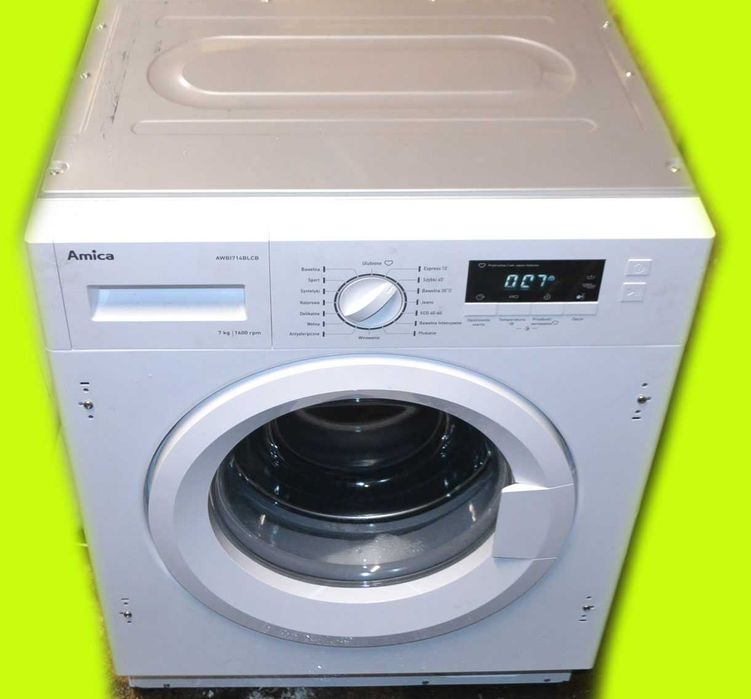 Pralka Amica AWBI714BLCB –do zabudowy stan idealny po przeglądzie