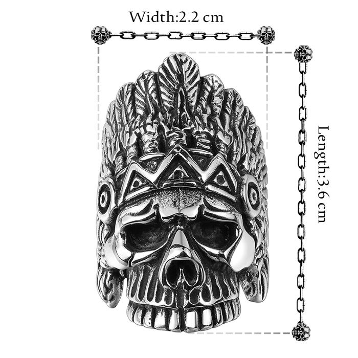 Anel Chief Skull Aço Inoxidável