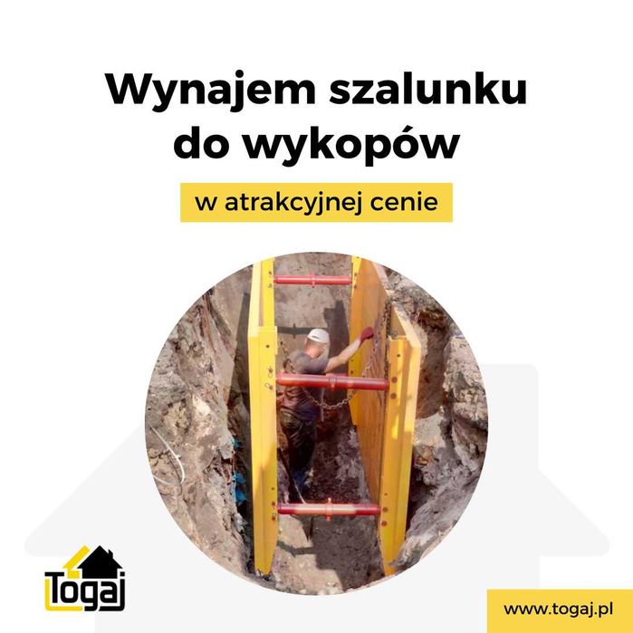 wynajem szalunek lekki do wykopów obudowa zabezpieczenie wykop