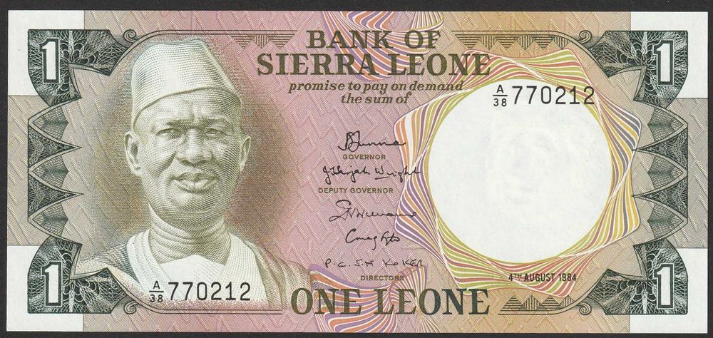 Sierra Leone 1 leone 1984 - seria A - stan bankowy UNC