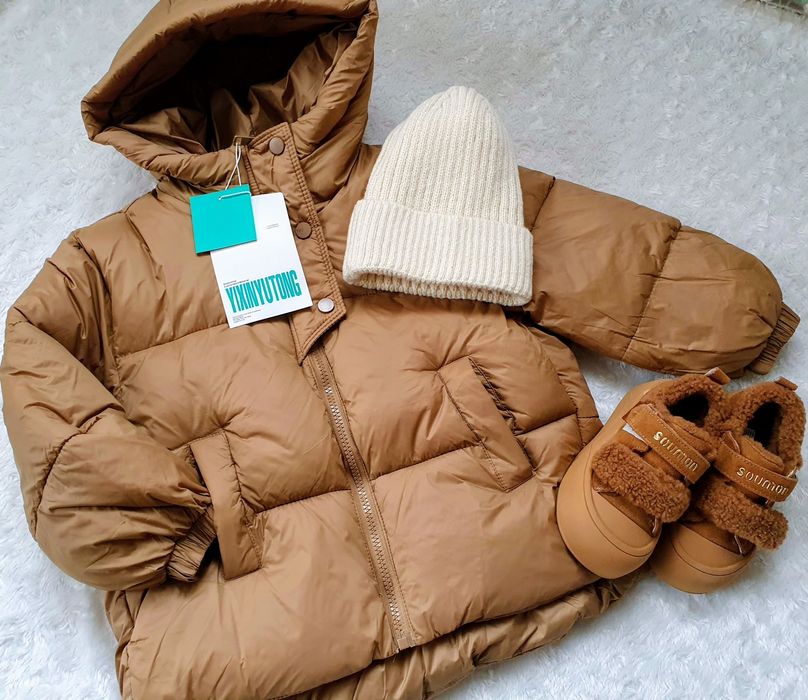 НОВА з біркою куртка/ПУФЕР у стилі ZARA/Трендовий карамель