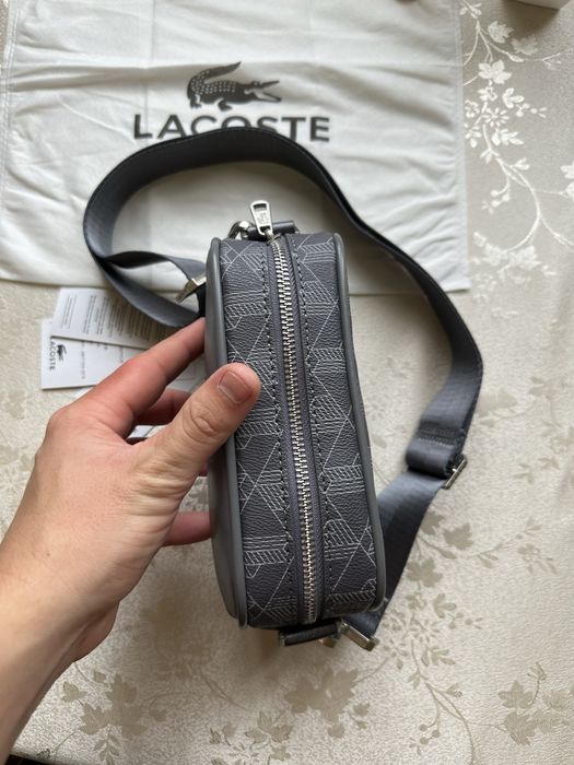 Сумка Lacoste GREY Monogram | Crossbody | мессенджер | лакоста лакосте