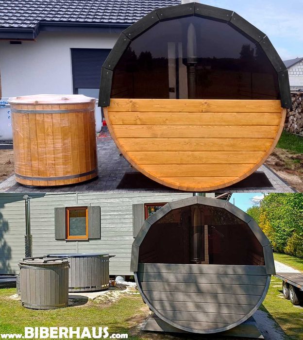 SAUNA Ogrodowa 250 cm OKNO 50% +GRATIS Beczka/Wiata +Akcesoria 3 DNI DOSTAWA