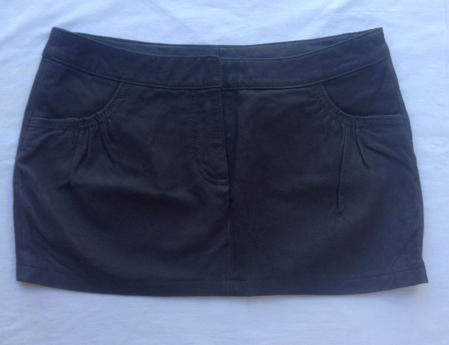 Юбка кожаная графит