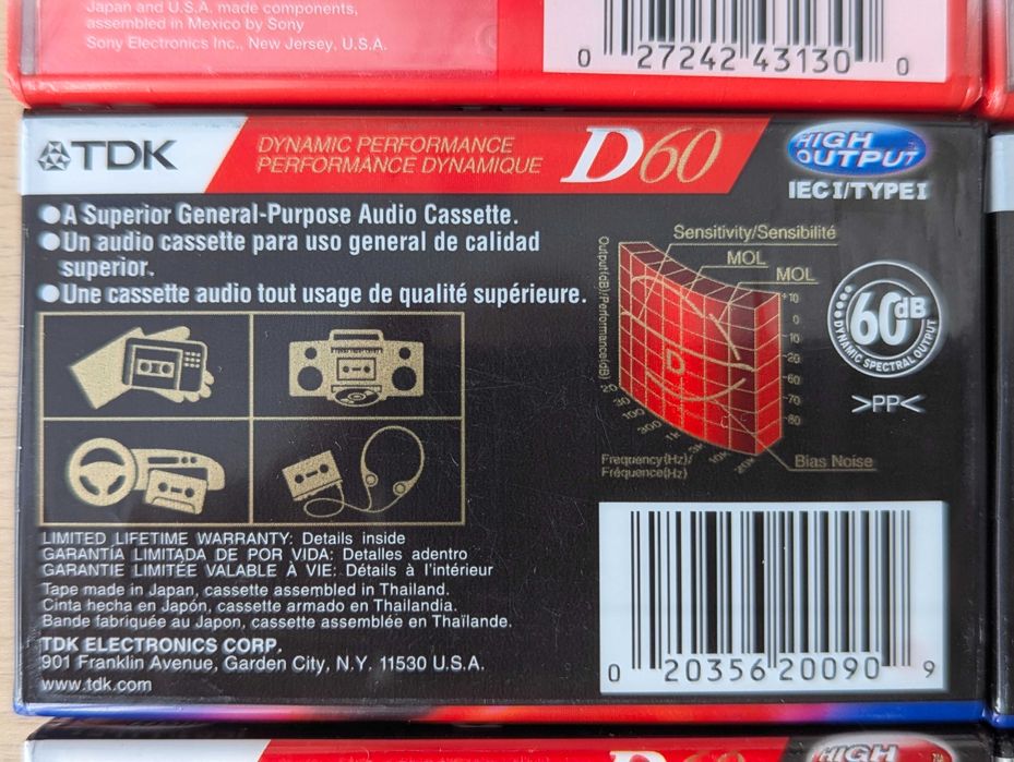 Аудіокасеты аудио кассеты лот 8шт. SONY HF 60, TDK D60
