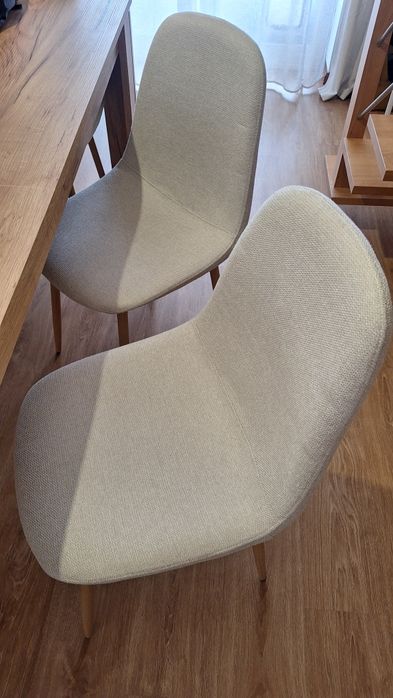 5 cadeiras bege novas