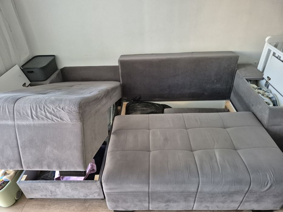 Диван розкладний велюр куток