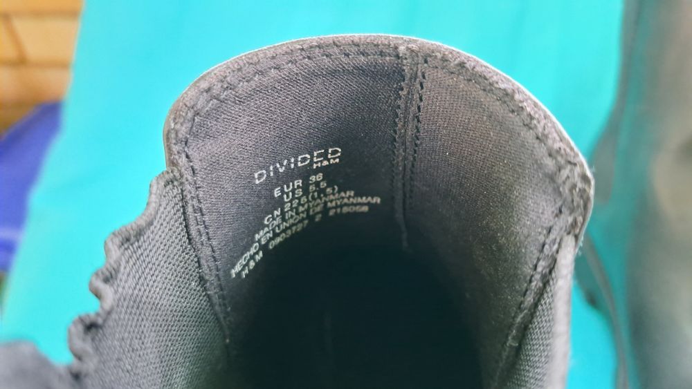 Buty trzewiki dziewczęce czarne 36. H&M